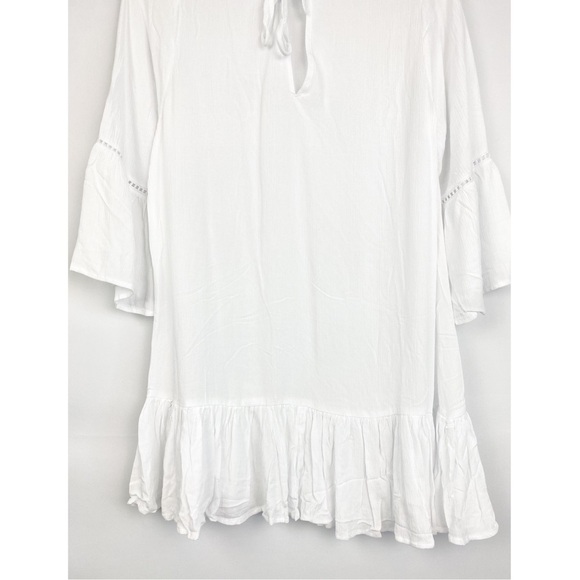 Draper James Oversized Shirt Dress Coverup Boho Peasant Hippie Tunic Top White S - Picture 5 of 10